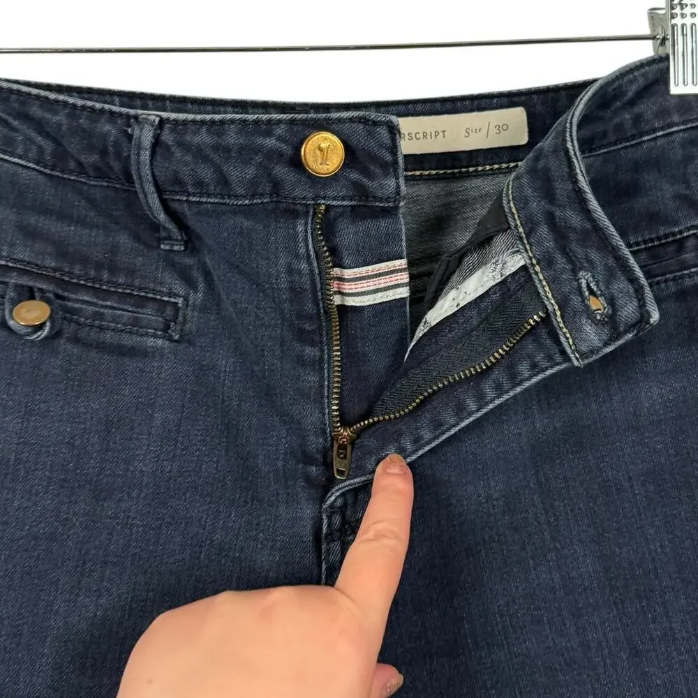 Pilcro and the Letterpress Anthropologie Dark‎ Wash Denim Stretch Flare Jeans 30